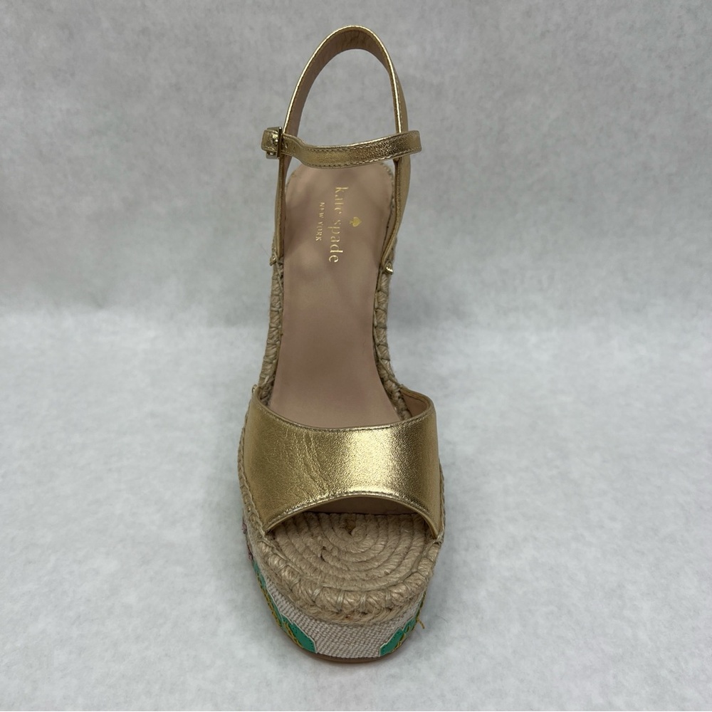 KATE SPADE Dallas Cactus Platform Wedge Sandals - Sz 7 - Picture 10 of 15